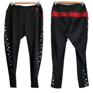 🍒 DISNEY Minnie Athletic Crop Pants Black w/ Bow Side Tape Sz M